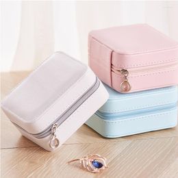 Jewelry Pouches Arrival Women's Mini Stud Earrings Ring Box Useful Makeup Organizer With Zipper Travel Portable Storage Case