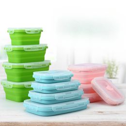 Bowls Silicone Folding Bowl Portable Outdoor Retractable High Temperature Resistant Lunch Box Compression Bowl Travel Tableware 230625