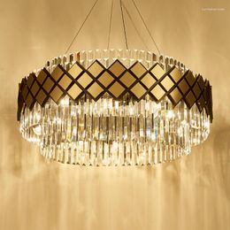 Chandeliers Modern Crystal Chandelier Gold Round Lighting For Dining Room Bedroom Living Light Fixtures