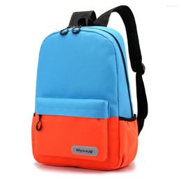 School Bags Ergonomic Waterproof Canvas Backpack For Women Teen Girls Reflective Strip Travel Shoulder Bag Solid Colour Bookbag