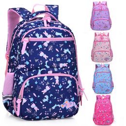 50pcs Children Cute Nylon Animal Printing Waterproof School Bag For Girls Teenagers 5colors