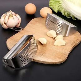 1pc Stainless Steel Garlic Press Tool, Manual Minced Garlic Chopped Garlic Tool, Kitchen Accessories