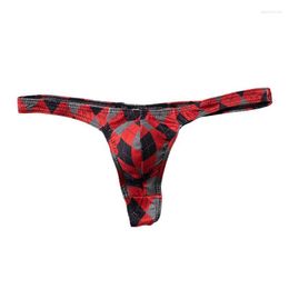 Underpants Healthy Underwear Chosen By Many Men Summer Lattice Printed Ice Silk Male Ventilation Briefs Sexy Low-Waist KnickersUnderpants