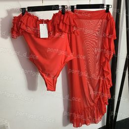 Luxury Women Swimwear Skirt Designer Sexy Red Swimsuits Summer Red Bathing Suit