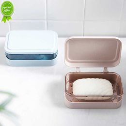 New Soap Box Container with Lid Waterproof Dustproof Travel Soap Dish Holder Durable Soap Case Bathroom Strong Sealing Organiser