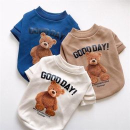 Dog Apparel Puppy Hoodies Autumn Winter Cartoon Bear Clothing Fashion T Shirt Vest Small Dogs Cat Sweater Chihuahua Clothes Pets Items