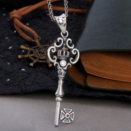 Pendant Necklaces Necklace Real 925 Sterling Silver Jewellery Men Women Crown Key Cross Punk Vintage Items To Nigeria P24 230625