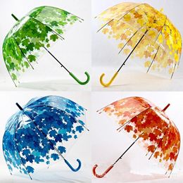 Flower Umbrella For Women Transparent Umbrella Girl Parasol Sun Portable Strongly Rain Female Sun UV clear Kids Umbrellas