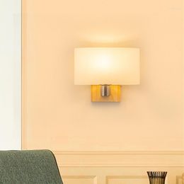 Wall Lamp Nordic Bedroom Bedside European El LED American Living Room Solid Wood Stairs Aisle