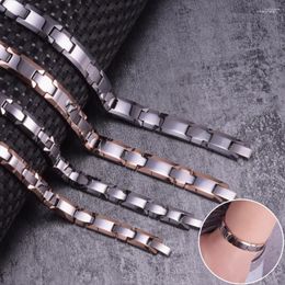 Link Bracelets Cross Couple Bracelet Tungsten Rose Gold Anti-scratch Lovers Health Energy Hematite Magnetic Benefits