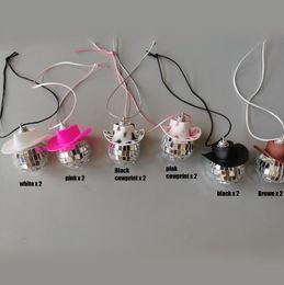 Decorative Objects Figurines 12pcs Cowgirl Decor Favours Cow Print Pink Hat Car Charm Rear View Mirror Hanger Western Accessories Creative Gift 230621