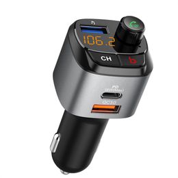 C68 Bluetooth Music Car Charger - PD/QC3.0 Fast Charging, Hands-free Calling, One-click Bass Boost, FM Transmitter, Car MP3