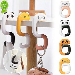 New Portable Bag Hook Cute Animal Plastic Table Hook Purse Handbag Travel Bag Organiser Holder Office Decor Plastic Desk Side Hooks