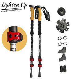 Sticks Lighten Up Carbon Fibre Camping Trekking Poles Folding Hiking Stick Collapsible Hiking Poles Trekking Stick Walking Poles