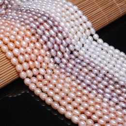 Beads High Quality Natural Freshwater Pearl Rice-shaped Loose 5-6 Mm For Jewelry Making DIY Bracelet Necklace Accessory