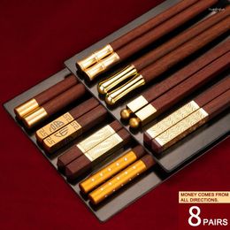 Chopsticks Red Sandalwood Household One Solid Wood Meal Family Mixed Packaging Light Luxury Retro