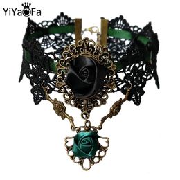 Pendant Necklaces YiYaoFa False Collar Vintage Choker Necklace Handmade Lace Necklace Pendant for Women Accessories Lady Party Jewelry GN-127 230621