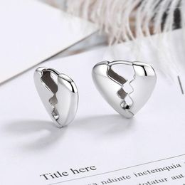 Stud Earrings 3D Broken Heart Hollow Metal Jagged Punk Small Y2K Sweet And Cool For Egirl Trendy Woman Jewellery 2023