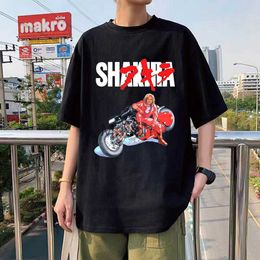 Men's T-Shirts Shakira T Shirt Akira Shotaro Kaneda Motorcycle Japan Anime Tshirts Tokoyo Summer Hip Hop Streetwear Tee Shirt Men Women Tops J230625