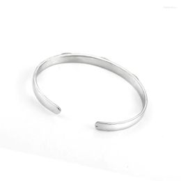 Bangle Factory Wholesale 316L Stainless Steel Bangles Silver Adjustable Open Cuff Men Women Bracelets Trendy Simple Jewelry Gift Melv22