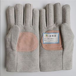 Fully lined white acrylic composite railway leather gloves for labor protection and hand protection