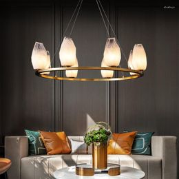 Wall Lamp Post-Modern Simple And Light Luxury Copper Living Room Chandelier Designer Creative Dining Bedroom Villa Model House