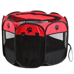 Mats Portable Pet Cage Folding Pet Tent Outdoor Dog House Octagon Cage for Cat Indoor Playpen Dog Accessories Pet Supplies Pet Bed