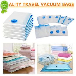 New Vacuum Bag For Clothes Storage Bag With Valve Transparent Border Folding Compressed Organiser Travel Space Saving Seal Packet