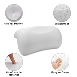Pillows SPA Bath Pillow Nonslip Bathtub Headrest With Suction Cups Comfortable Easy To Clean Soft