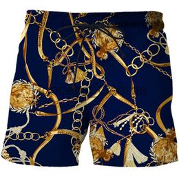 Men's Swimwear 3D printed Luxury Retro shorts Men's sports running shorts Harajuku Graphic Beach Shorts Golden chain 3D printing mens swimwear x0625