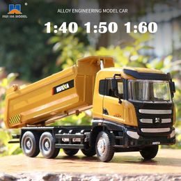 Diecast Model car HUINA 1 50 Diecast Car Model Alloy Simulation Vehicle Die-Cast Dump Truck Bulldozer Backhoe Loader Excavator Toys Collectables 230621