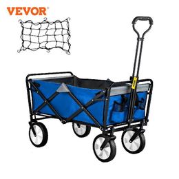 Other Home Garden VEVOR Folding Waggon Cart Portable Outdoor Camping Beach Large Capacity Multifunction Adjustable Handle for Picnic Bbq Trolley 230625