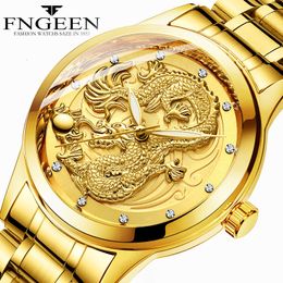 Other Watches Golden Casual Steel Fashion Quartz Watch Mens Watches Top Brand Luxury Waterproof Clock Luminous Relogio Masculino 230621