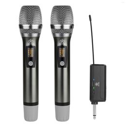 Microphones Universal Wireless Microphone 1 Drag 2 Handheld U-Segment FM For Outdoor Karaoke Stage Show