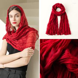 Scarves Summer Woman Hijab Scarf For Muslim Women Head Accessories Macaron Solid Color Shawl Clip