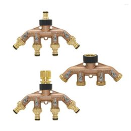Watering Equipments Garden Water Pipe 4 Way Splitter Brass With 3/4" Thread Tap Shunt Four Qutlets Irrigation Valve Quick Connector