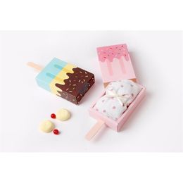 Gift Wrap 6 pcslot Ice cream shape gift Paper boxes gift bag kids party Favours gift candy box Christmas baby shower 230621