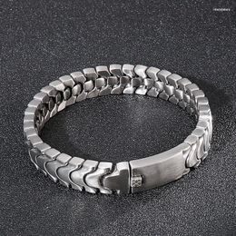 Link Bracelets Style Fashion Simple Titanium Steel Men's Bracelet Personalised Sand Surface One Drop Delivery