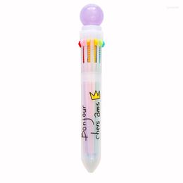 In1 Retractable Ballpoint Pen Colourful Press Ball Smooth Writing