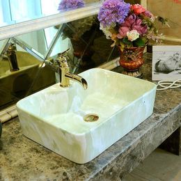 Europe Style Handmade Countertop Ceramic wash basin Bathroom Basin Sink porcelain coloured basins Rectangulargood qty Cxiav