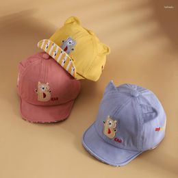 Ball Caps Cute Bear Baby Hat Spring Summer Soft Cotton Boy Girl Baseball Cap Toddler Sun Hats Children Basbell