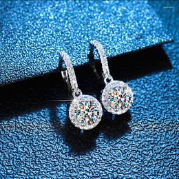 Dangle Earrings Certified Moissanite Hoop Earring For Women 925 Sterling Silver Round Diamond Tiny Cartilage Huggies Drop