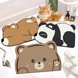 Mats Cute Bathroom Rug Quick Drying Cat Dog Panda Super Absorbent Bath Mat AntiSlip Mat Skin Floor Mats Toilet Carpet Home Decor