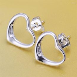 Stud Earrings Pretty Charms 925 Sterling Silver Fine Heart Studs For Women Party Wedding Christmas Gifts Street All-match Jewellery