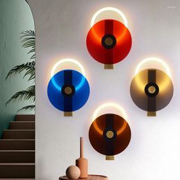 Wall Lamp Modern Led Light Glass Luxury Living Room Sconce Decorative Dining Kitchen Bedroom Bedside Indoor Fixture Home Round