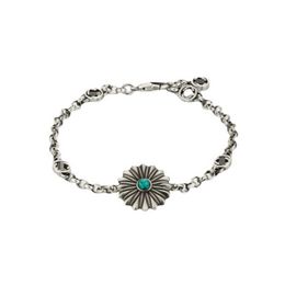 2023 Gujia S925 sterling silver used sunflower Turquoise bracelet for men and women