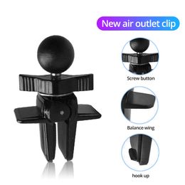 Car Phone Holder Clips 17mm Ball Head Car Air Vent Clip Mount Car Air Outlet Hook Clamp For Gravity Magnetic Mobile Phone Stand