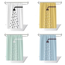 Shower Curtains Nordic modern minimalist polyester waterproof shower curtain cloth partition bathroom supplies to send hook 230625