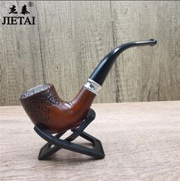 Smoking Pipes Old style flat bottomed resin pipe, circulating filtration, detachable cleaning, cigarette bag, pot