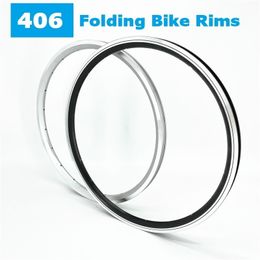 Bike Wheels Folding Rims 20 Inch 406 Aluminum Alloy Double Wall Rim Schrader 20H 24H 28H 32H 36H Disc V Brake 230621